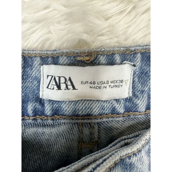Zara Women's Jeans Denim Ripped Distressed‎ Size 8 Blue - Picture 4 of 12